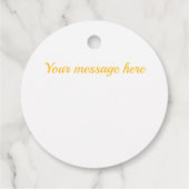 Hellgelbes und weißes Rautenmuster Geschenkanhänger (Rückseite)