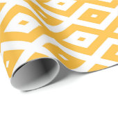 Hellgelbes und weißes Rautenmuster Geschenkpapier (Rolleneckpunkt)