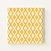 Hellgelbes und weißes Rautenmuster Notizblock (Rückseite)