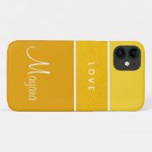 Hellgelbes weißes Gehäuse für ihr Handy Case-Mate iPhone Hülle (Rückseite (Horizontal))