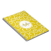 Hellgelbes weißes Muster mit Monogramm Notizblock (Rechte Seite)