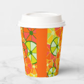 Hellgeschnittene Citrus Print Paper Cup Pappbecher (Links)
