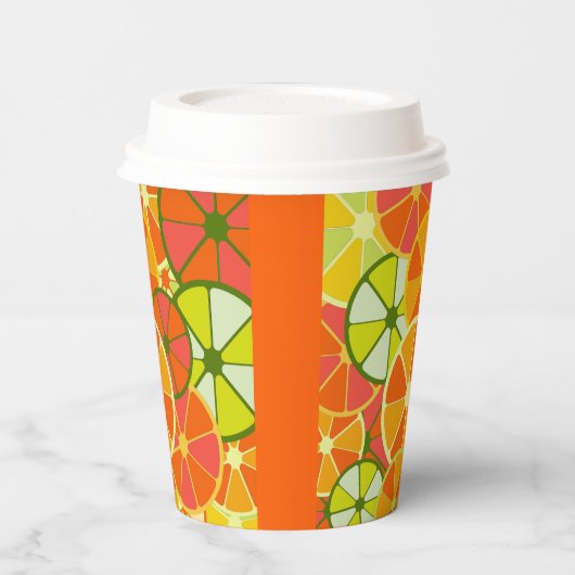Hellgeschnittene Citrus Print Paper Cup Pappbecher (Links)