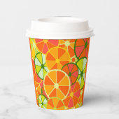 Hellgeschnittene Citrus Print Paper Cup Pappbecher (Rückseite)