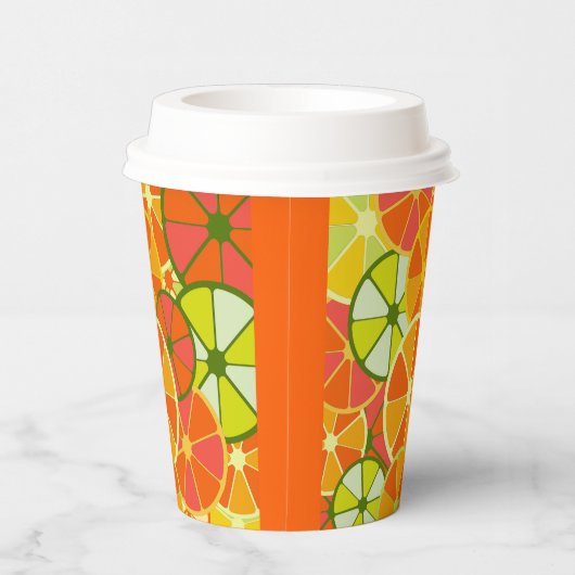 Hellgeschnittene Citrus Print Paper Cup Pappbecher (Rechts)