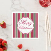 Hellgestreift frohe Weihnachten Napkins Serviette (Beispiel)