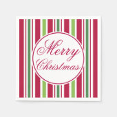 Hellgestreift frohe Weihnachten Napkins Serviette (Vorderseite)