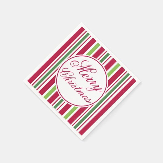 Hellgestreift frohe Weihnachten Napkins Serviette (Ecke)