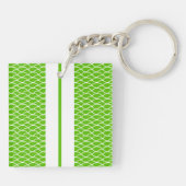 Hellgezogene Limone Ozeanwellen Weiße Racing Strei Schlüsselanhänger (Rückseite)