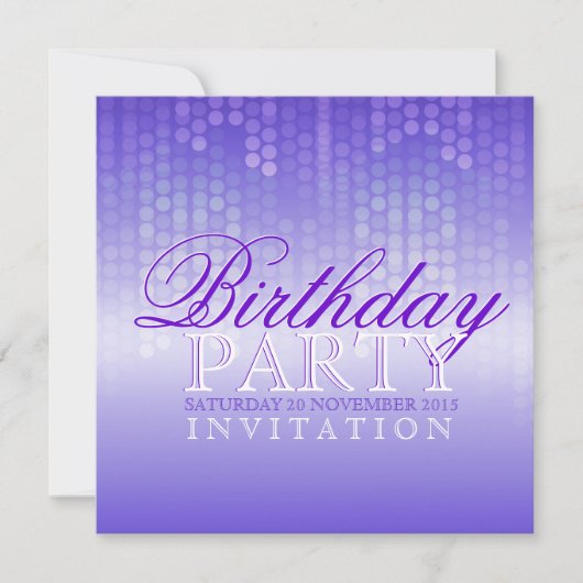 Hellglänzend Lila Party Geburtstagseinladung Einladung (Vorderseite)