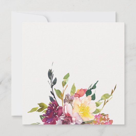 HELLGLEICHES BLUSH BURGUNDDY BRAUTPARTY EINLADUNG (Rückseite)