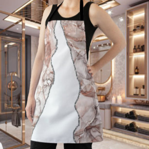 HELLGOLD-MARMOR-ACHAT-SILBER-GLITZER-GLAMOUR SCHÜRZE