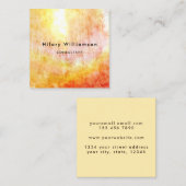 Hellgoldgelber Orangengrunge Berater Quadratische Visitenkarte (Vorne/Hinten)