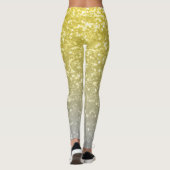 Hellgoldgraue Imitate Glitzern Individuelle Name Leggings (Rückseite)