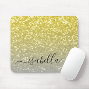 Hellgoldgraue Imitate Glitzern Individuelle Name Mousepad