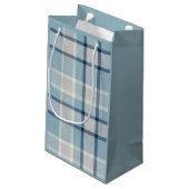 Hellgrau-blau strukturiert kleine geschenktüte (Rückseite Schrägansicht)