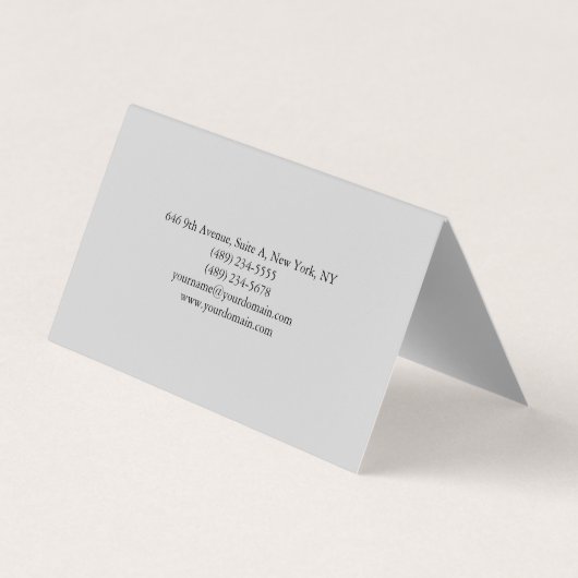Hellgrau Einzigartiges Original Klassisches Berufl Visitenkarten (Rückseite)