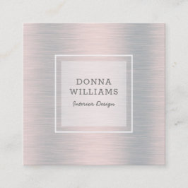 Hellgrau-metallischer Hintergrund Quadratische Visitenkarte