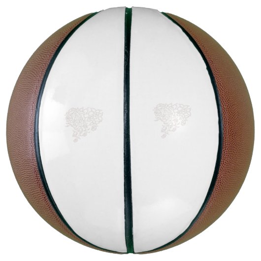 Hellgrau, Milchweiß, Blumendesign Basketball (Vertikal)