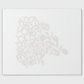 Hellgrau, Milchweiß, Blumendesign Geschenkpapier (Flach)