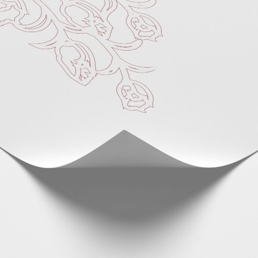 Hellgrau, Milchweiß, Blumendesign Geschenkpapier (Ecke)