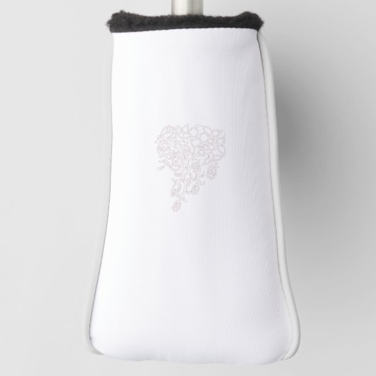 Hellgrau, Milchweiß, Blumendesign Golf Headcover (Rotieren 90)