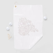 Hellgrau, Milchweiß, Blumendesign Golfhandtuch (Insitu)