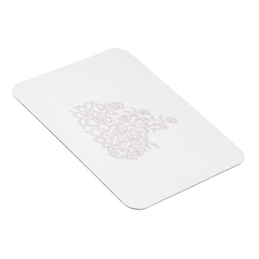 Hellgrau, Milchweiß, Blumendesign Magnet (Rechte Seite)