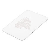 Hellgrau, Milchweiß, Blumendesign Magnet (Linke Seite)
