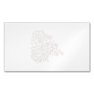 Hellgrau, Milchweiß, Blumendesign Magnetische Visitenkarte