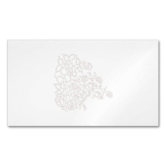 Hellgrau, Milchweiß, Blumendesign Magnetische Visitenkarte (Vorderseite)