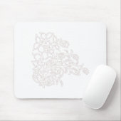 Hellgrau, Milchweiß, Blumendesign Mousepad (Mit Mouse)