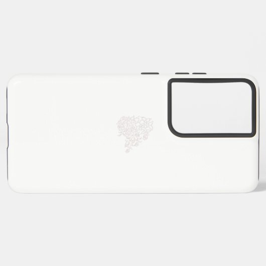 Hellgrau, Milchweiß, Blumendesign Samsung Galaxy Hülle (Linke Seite)