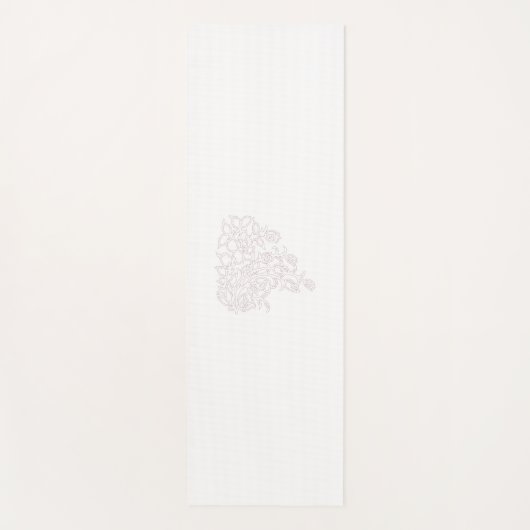 Hellgrau, Milchweiß, Blumendesign Yogamatte (Vorderseite)