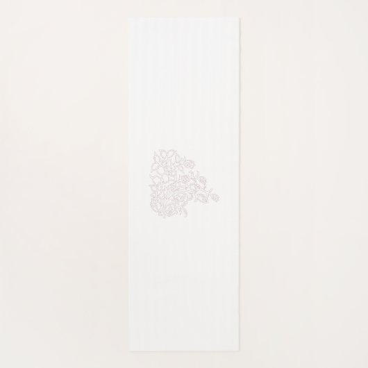 Hellgrau, Milchweiß, Blumendesign Yogamatte (Rückseite)