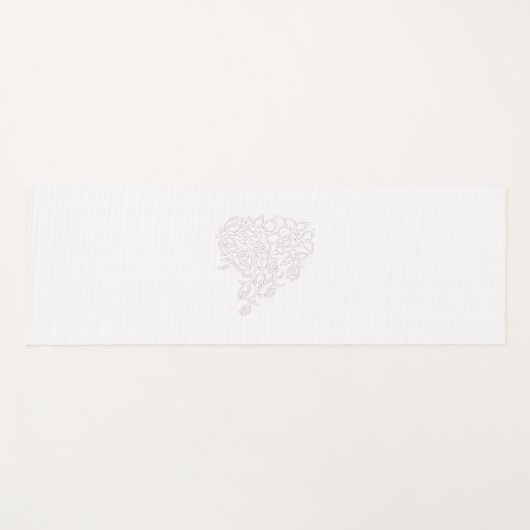 Hellgrau, Milchweiß, Blumendesign Yogamatte (Vorderseite (Horizontal))