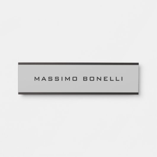 Hellgrau minimalist schlicht lesbar modern türschild (Vorderseite )