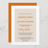 Hellgrau Minimalistisch Chic Einfache Hochzeit Einladung (Vorne/Hinten)