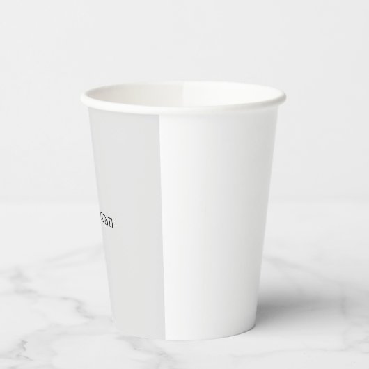 Hellgrau Minimalistisch Schlicht modern Pappbecher (Links)