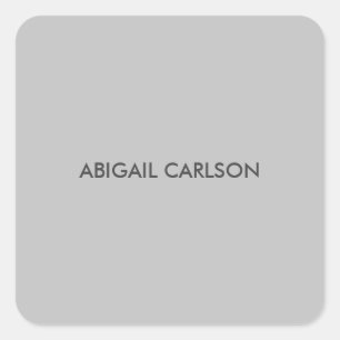 Hellgrau Minimalistisch Schlicht modern Quadratischer Aufkleber