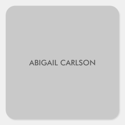 Hellgrau Minimalistisch Schlicht modern Quadratischer Aufkleber (Vorderseite)