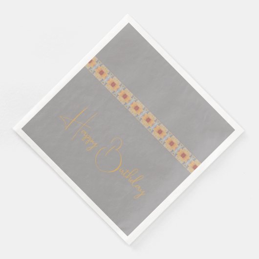 Hellgrau mit floraler Akzentuierung Serviette (Ecke)