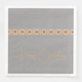 Hellgrau mit floraler Akzentuierung Serviette (Vorderseite)