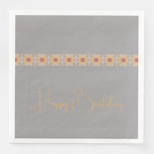 Hellgrau mit floraler Akzentuierung Serviette (Vorderseite)