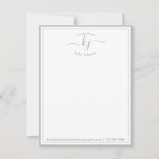 Hellgrau Personalisiert vom Schreibtisch der Note Dankeskarte (Vorderseite)