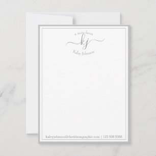 Hellgrau Personalisiert vom Schreibtisch der Note Dankeskarte