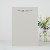 Hellgrau Professionell Modern Schlicht Minimalisti Briefpapier (Stehend Vorderseite)