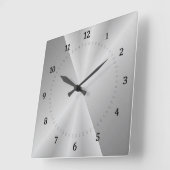 Hellgrau, silber unter Metall Quadratische Wanduhr (Winkel)
