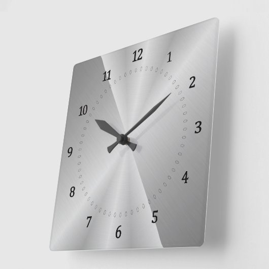 Hellgrau, silber unter Metall Quadratische Wanduhr (Winkel)