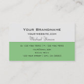 Hellgrau und grün mit Monogramm Beruflich Visitenkarte (Rückseite)